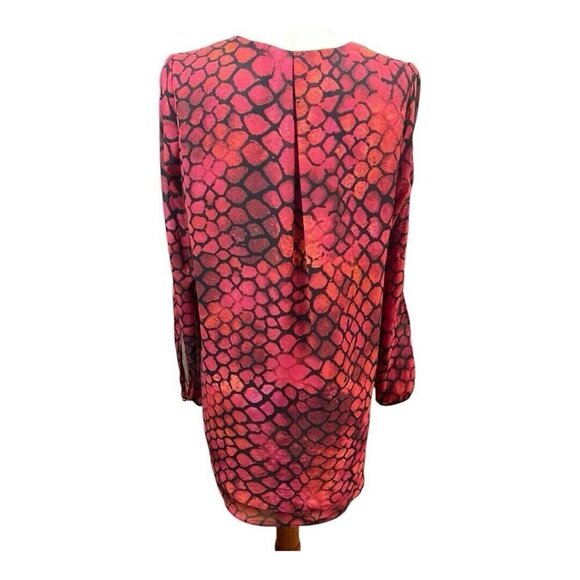 New Direction Womens Slit Sleeve Blouse~Size Small~Red Black Reptile Print L6 12 - Picture 6 of 11
